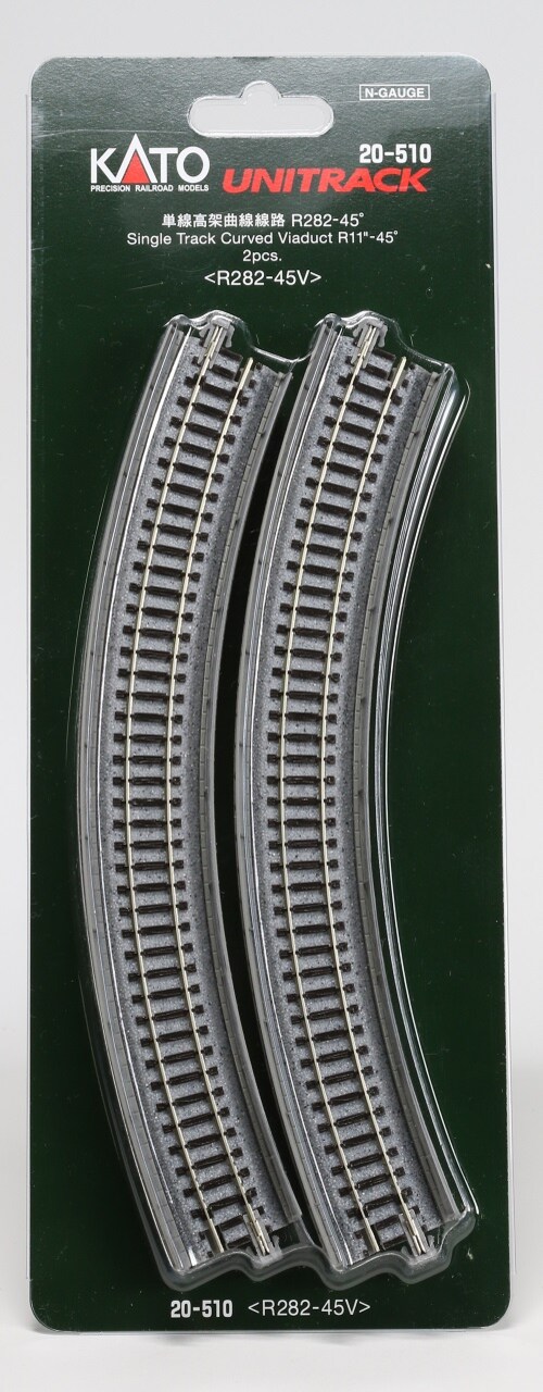 Kato N-Scale Kato KAT20510 N 282mm 11" Radius 45-Degree Viaduct (2) Train Track